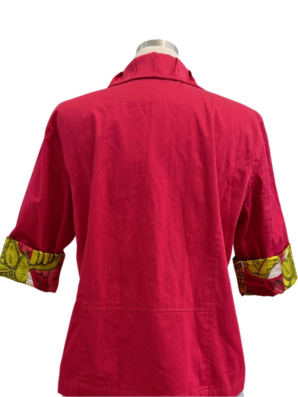 NWT- CHICO’S Bright Raspberry Short-Sleeve Button Jacket - Picture 7 of 7